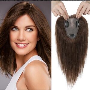 Brown Human Hair Topper for Women
